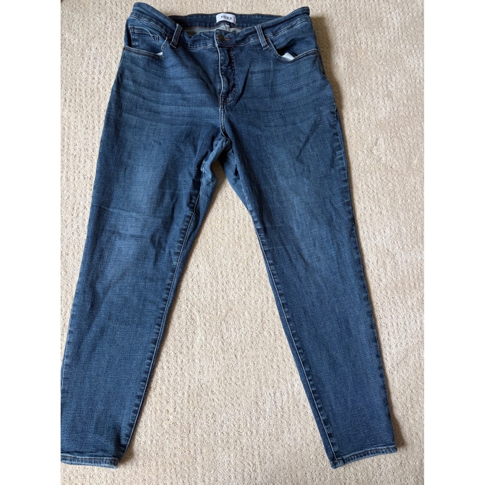 Pistola Jeans 16W Dark Wash Cotton Blend Stretch Minimalist Americana Preppy